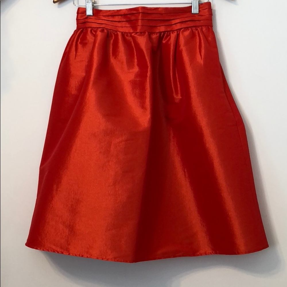Midi red orange skirt